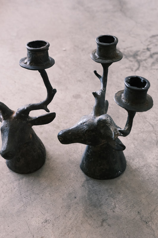 Image of Terra Cruda's Vintage Deer Candle Holders from the Australian homewares collection